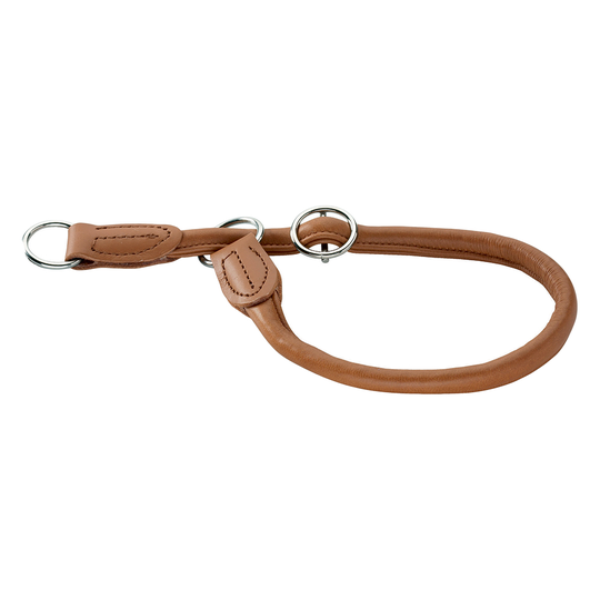 HUNTER Round & Soft hundhalsband, cognac - Storlek: max. 55 cm, Ø 10 mm