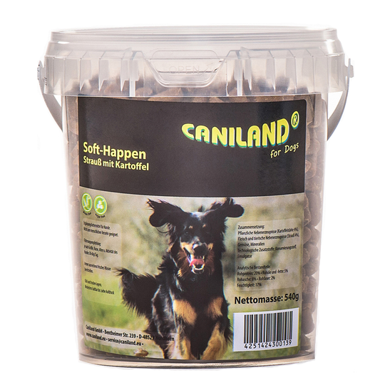 Caniland Soft bitar av struts, spannmålsfria - 540 g