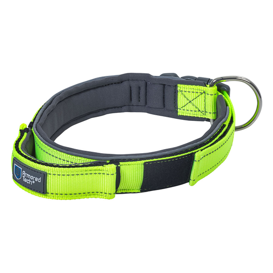 ArmoredTech Dog Control hundhalsband, neongrönt - Stl. M: halsomfång 39-45 cm, bredd35 mm