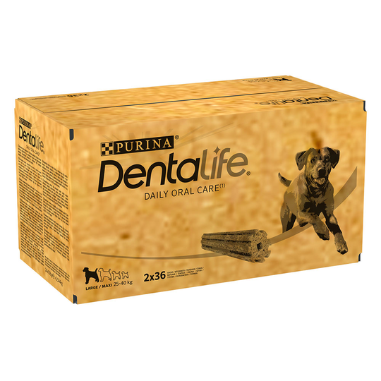 Purina Dentalife Daily Oral Care för stora hundar (25-40 kg) - 2 x 72 sticks (48 x 106 g)