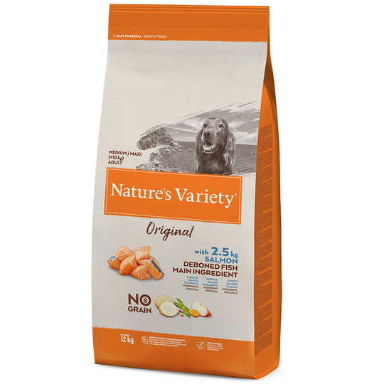 Nature's Variety Original No Grain Medium Adult Salmon - Ekonomipack: 2 x 12 kg