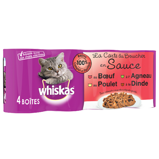 Ekonomipack: Whiskas La Carte 24 x 390 / 400 g - From Butcher in Sauce (24 x 400 g)