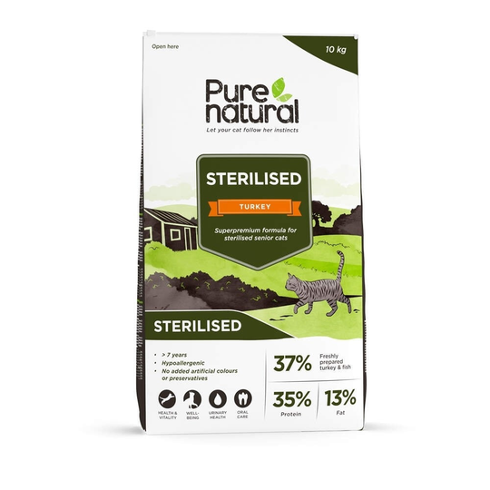 Purenatural Cat Senior Sterilised Turkey (10 kg)