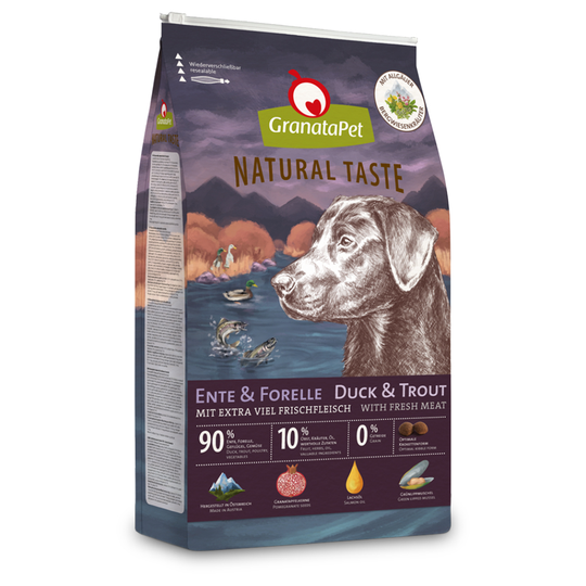 GranataPet Natural Taste Anka & öring torrfoder - Ekonomipack: 2 x 12 kg