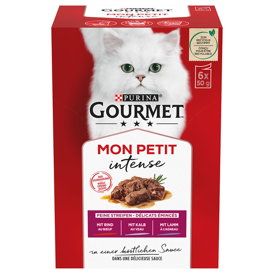 Gourmet Mon Petit 12 x 50 g - Nötkött, Kalv, Lamm