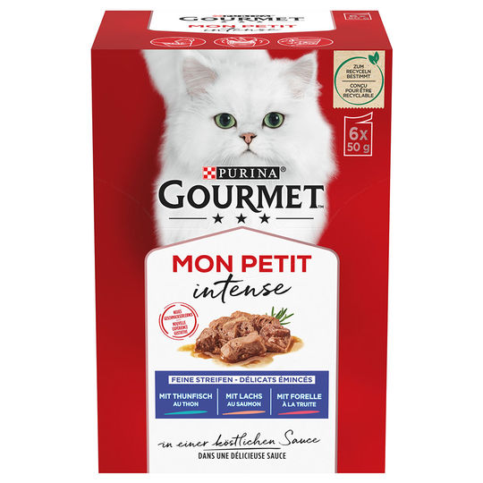 Gourmet Mon Petit 12 x 50 g - Tonfisk, Lax, Öring