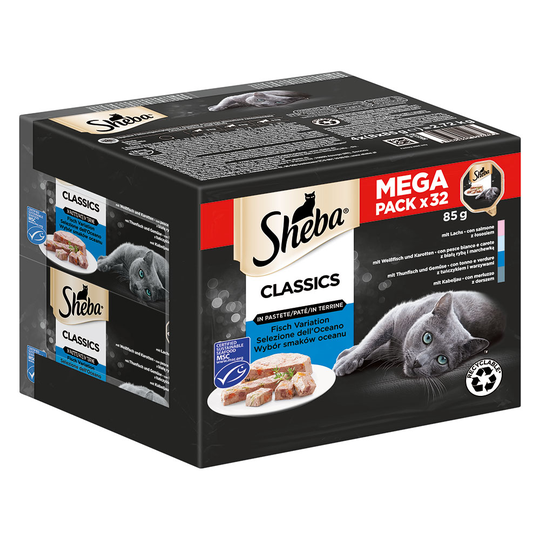 Multipack Sheba Varieties portionsform 64 x 85 g - Classics in Paté