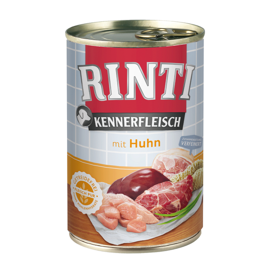 Blandat provpack: 6 x 400 g RINTI - Blandpack: Kyckling, Lamm, Anka