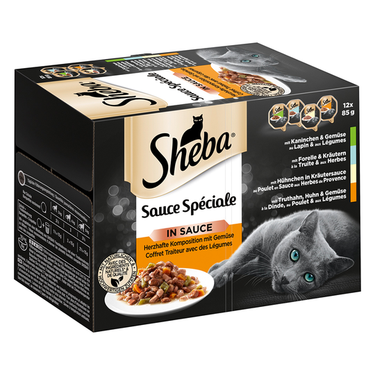 Ekonomipack: Sheba 144 x 85 g portionsform - Sauce Speciale