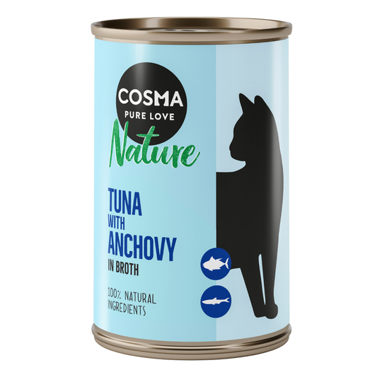Ekonomipack: Cosma Nature 12 x 140 g Tonfisk med hela ansjovis