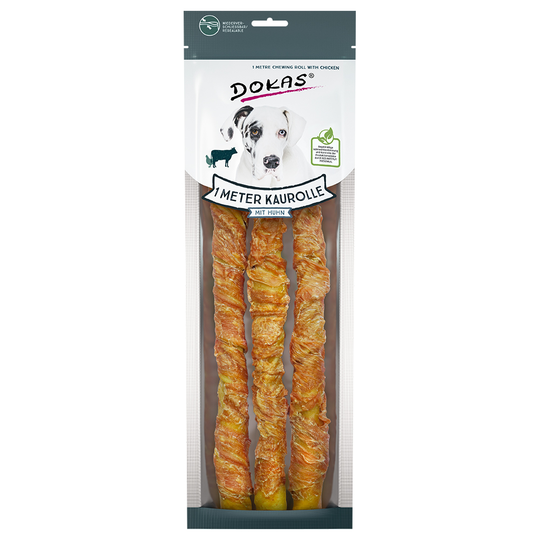 Blandpack: Dokas 1 meter tuggrulle Kyckling + Anka - 6 x 315 g