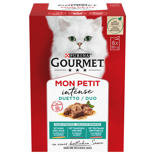 Gourmet Mon Petit 6 x 50 g - Duetti: Lax/Kyckling