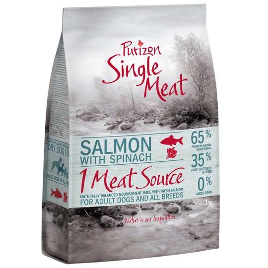 Purizon Single Meat Adult Salmon & Spinach - spannmålsfritt - 1 kg
