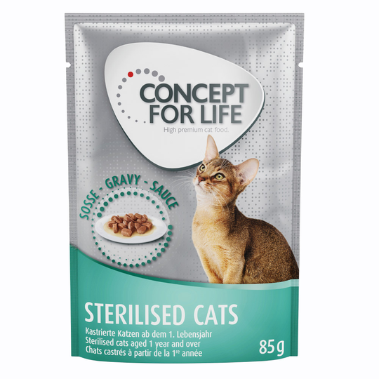 Concept for Life Sterilised Cats Chicken - förbättrad formel! - Som tillskott: 12 x 85 g Concept for Life Sterilised Cats - i sås