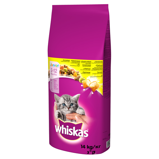 Ekonomipack: Whiskas torrfoder Junior Kyckling (2 x 14 kg)
