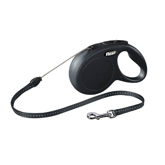 Flexi New Classic S Cord 8m/12kg (Svart)