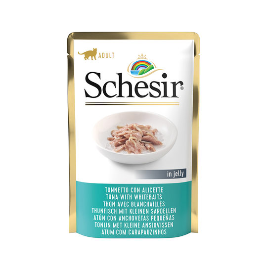 Schesir Cat Pouch 6 x 85 g - Tonfisk med små ansjovis