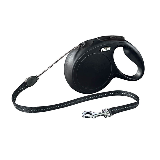 Flexi New Classic M Cord 8m/20kg (Svart)