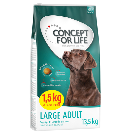12 kg + 1,5 kg på köpet! Concept for Life - Large Adult