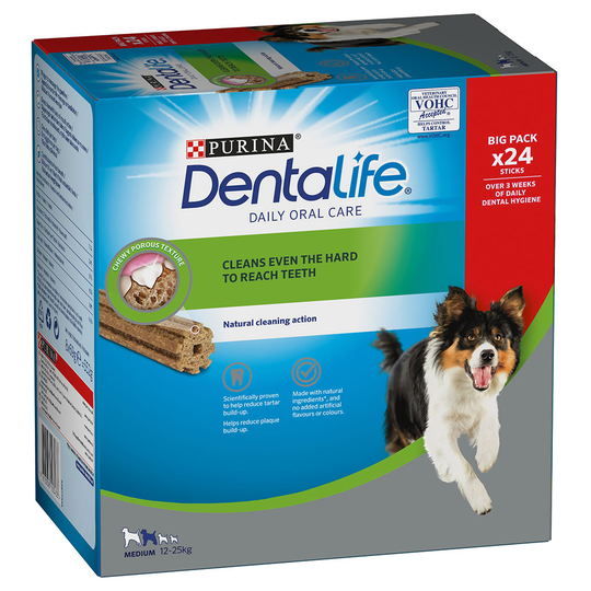20 % rabatt! Purina Dentalife Daily Oral Care - för medelstora hundar (12-25 kg) - 24 sticks (8 x 69 g)