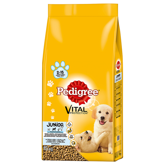 Pedigree Junior Medium Chicken & Rice - Ekonomipack: 2 x 15 kg