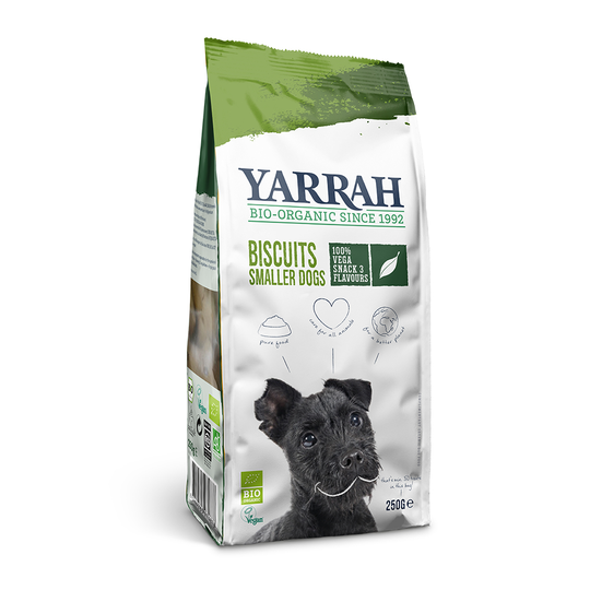 Blandpack: 2 sorters Yarrah Organic hundgodis - 250 g kex + 3 x 33 g tuggpinnar