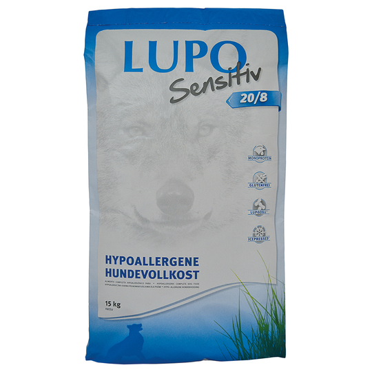 Lupo Sensitiv 20/8 hundfoder - spannmålsfritt - Ekonomipack: 2 x 15 kg