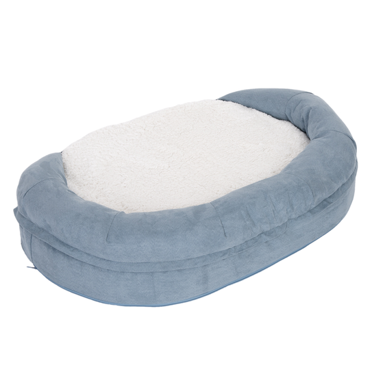 Memory oval hundbädd, grå - L 100 x B 65 x H 24 cm