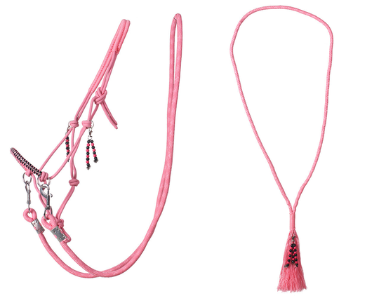 QHP Liberty Repgrimma Set med Tyglar och Halsring- flamingo pink (Cob)