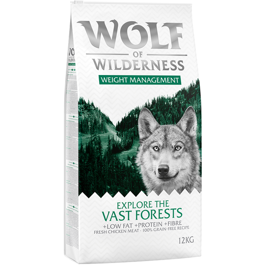 Wolf of Wilderness "Explore The Vast Forests" - Weight Management - Ekonomipack: 2 x 12 kg