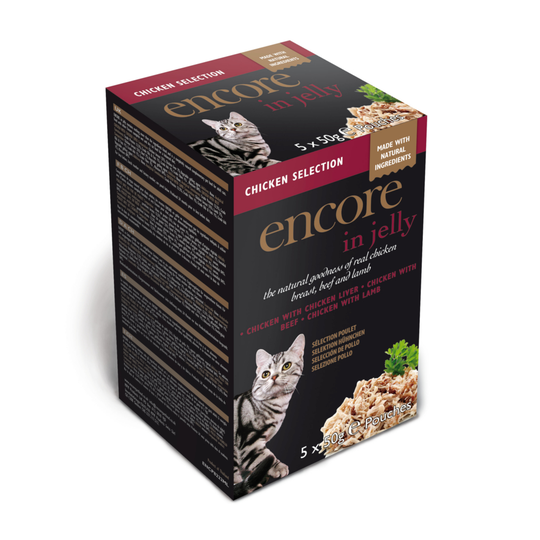 Prova nu! Encore Cat Multipack Pouch i gelé 5 x 50 g - Chicken Selection