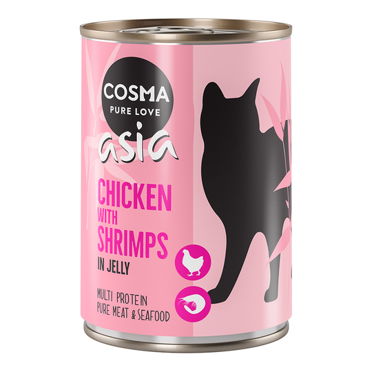 Cosma Asia in Jelly 6 x 400 g - Kyckling & räkor