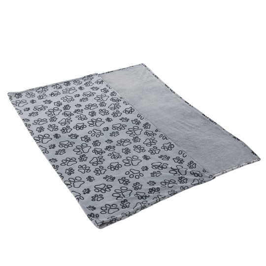 Smartpet Pawzzz mikrofiberfilt - ljusgrå/svart L 200 x B 150 cm