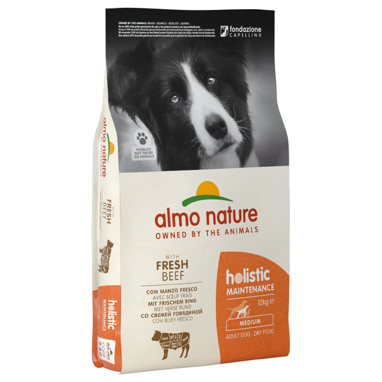 Almo Nature Holistic Adult Medium Nötkött & ris - 12 kg