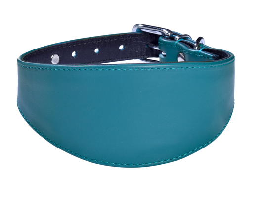 Bobby Levrier Nicky Läderhalsband - Påfågelblå (30 cm)