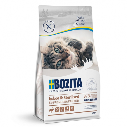 Bozita Indoor & Sterilised Grain Free Reindeer (400 g)