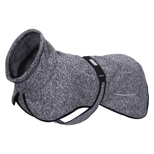 Rukka® Comfy stickad hundjacka, grå/svart - ca 35 cm rygglängd (stl. 35)
