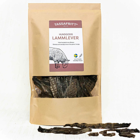Svenskt Torkat Hundgodis Lammlever i Bitar - 100 g