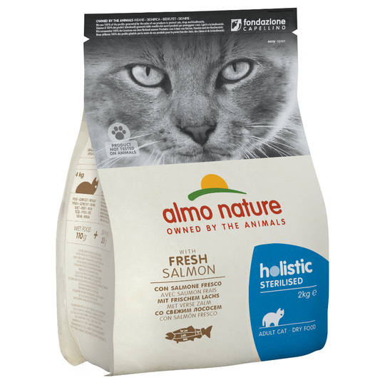 Ekonomipack: 2 x 2 kg / 4 x 2 kg / 2 x 12 kg Almo Nature Holistic Sterilised Salmon & Rice (2 x 2 kg)