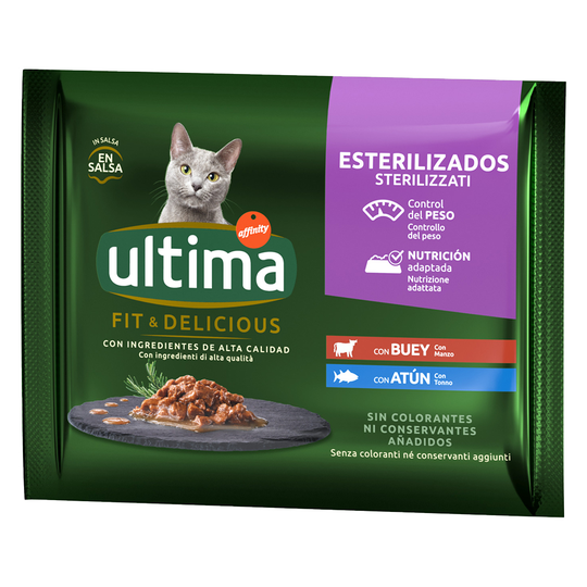 Ultima Cat Sterilized 48 x 85 g - Nötkött & tonfisk
