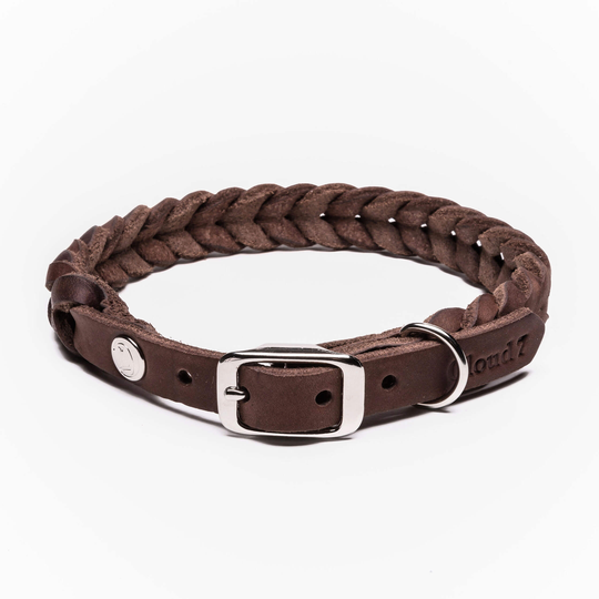 Hundhalsband Läder Central Park Mörkbrun - Cloud7 M