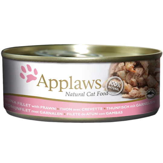 Applaws kattmat i buljong 6 x 156 g - Tonfiskfilé & räkor