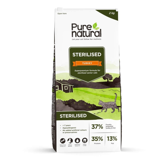 Purenatural Cat Senior Sterilised Turkey (2 kg)