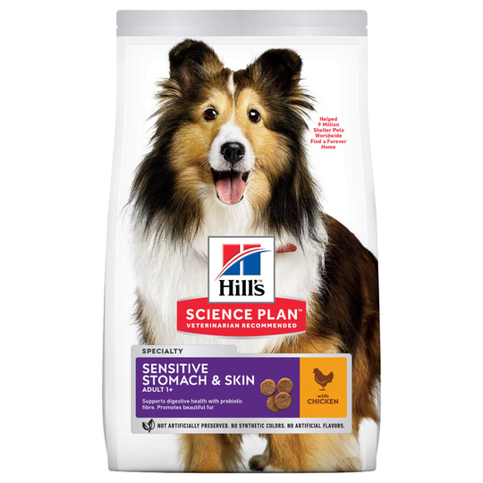 Hill's Science Plan Adult 1+ Sensitive Stomach & Skin Medium Chicken Ekonomipack: 2 x 14 kg