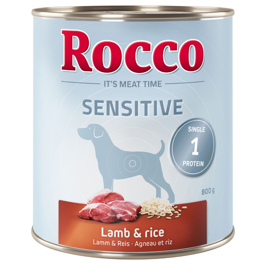 Ekonomipack: Rocco Sensitive 24 x 800 g - Lamm & ris