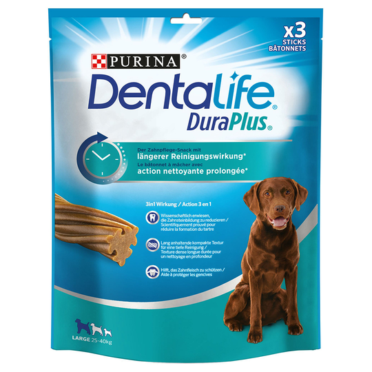 Purina Dentalife DuraPlus för stora hundar - 5 x 243 g